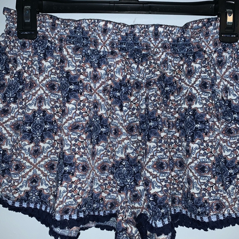 Patterned Shorts with Tassels